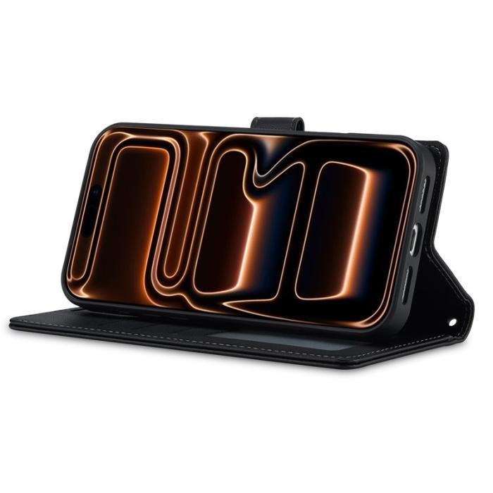 LC.imeeke - LC.IMEEKE L2 Series iPhone 17 Pro Max Fodral PU Läder - Svart