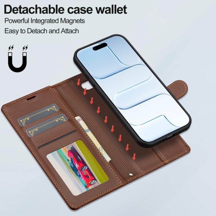 LC.imeeke - LC.IMEEKE L2 Series iPhone Air Fodral PU Läder - Brun