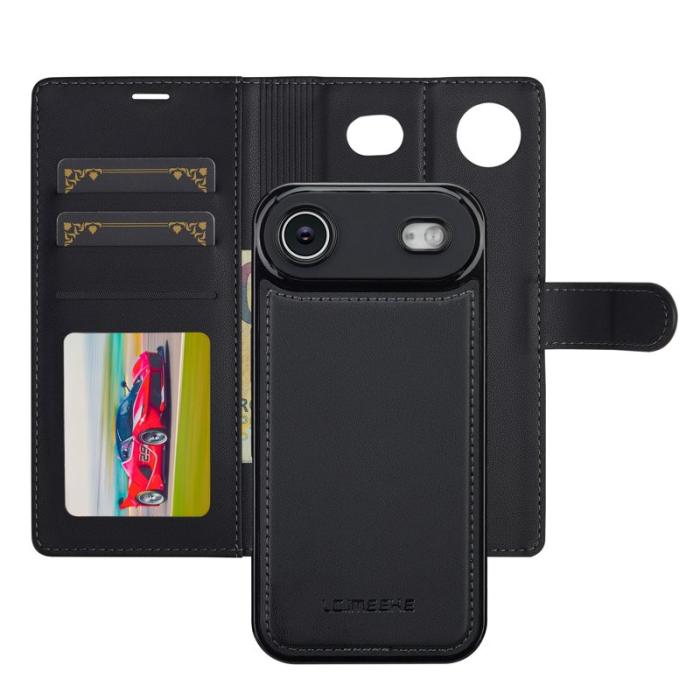 LC.imeeke - LC.IMEEKE L2 Series iPhone Air Fodral PU Läder - Svart