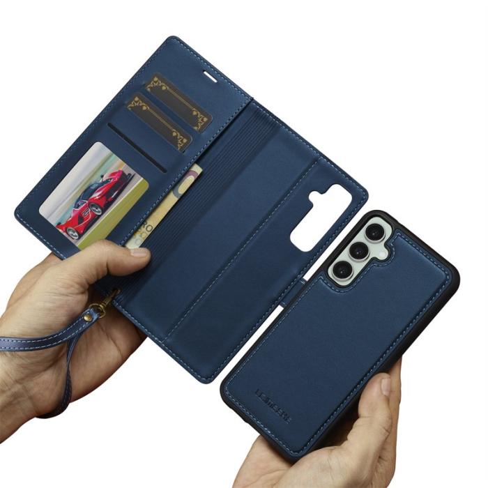 LC.imeeke - LC.IMEEKE L2 Series Samsung Galaxy A17 Fodral PU Läder - Blå