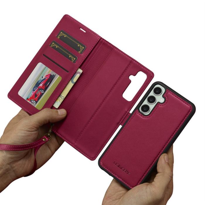 LC.imeeke - LC.IMEEKE L2 Series Samsung Galaxy A17 Fodral PU Läder - Röd