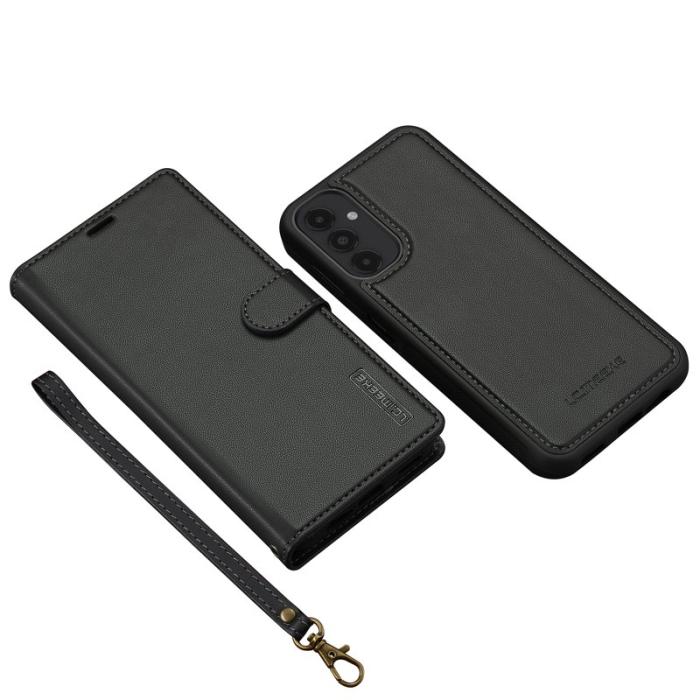 LC.imeeke - LC.IMEEKE L2 Series Samsung Galaxy A34 5G Fodral PU Läder - Svart