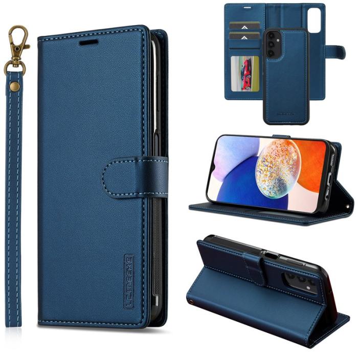 LC.imeeke - LC.IMEEKE L2 Series Samsung Galaxy A34 Fodral PU Läder - Blå