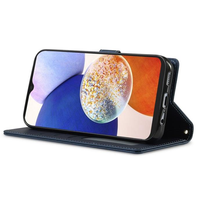 LC.imeeke - LC.IMEEKE L2 Series Samsung Galaxy A34 Fodral PU Läder - Blå