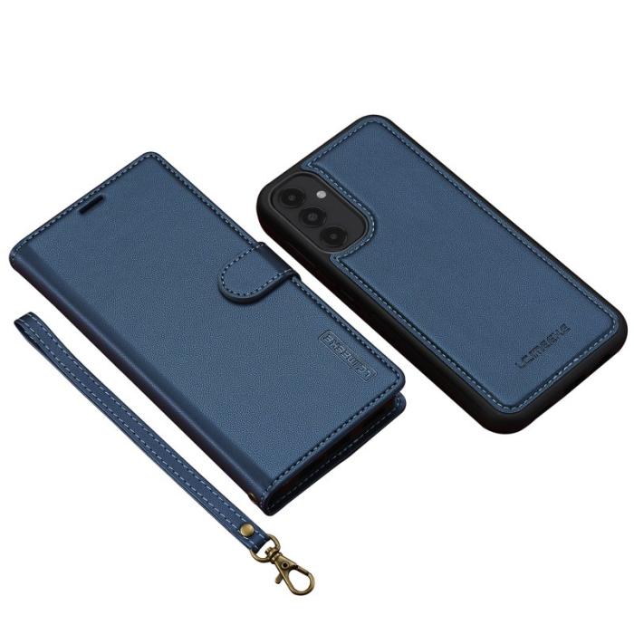 LC.imeeke - LC.IMEEKE L2 Series Samsung Galaxy A34 Fodral PU Läder - Blå