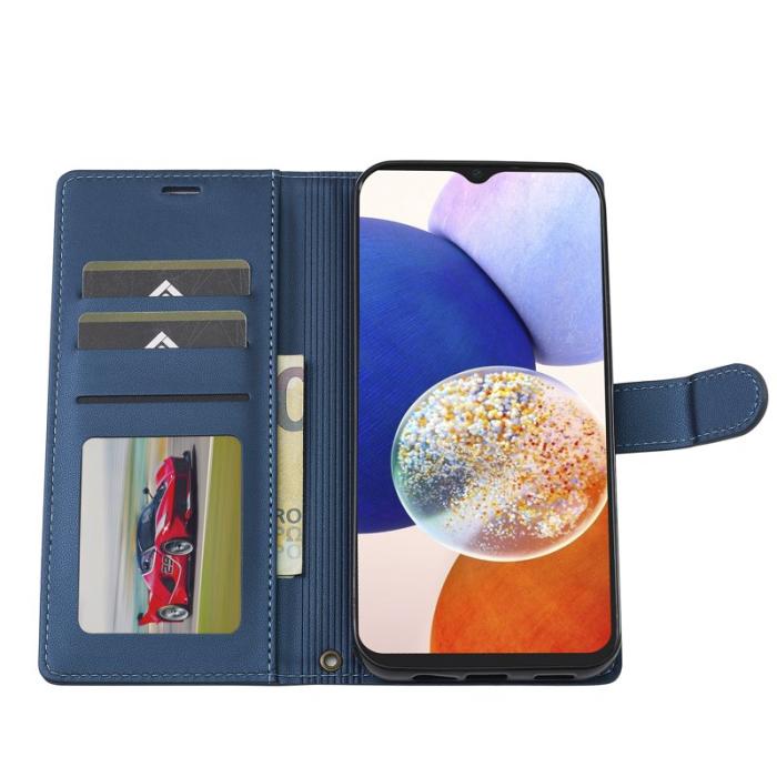 LC.imeeke - LC.IMEEKE L2 Series Samsung Galaxy A54 5G Fodral PU Läder - Blå