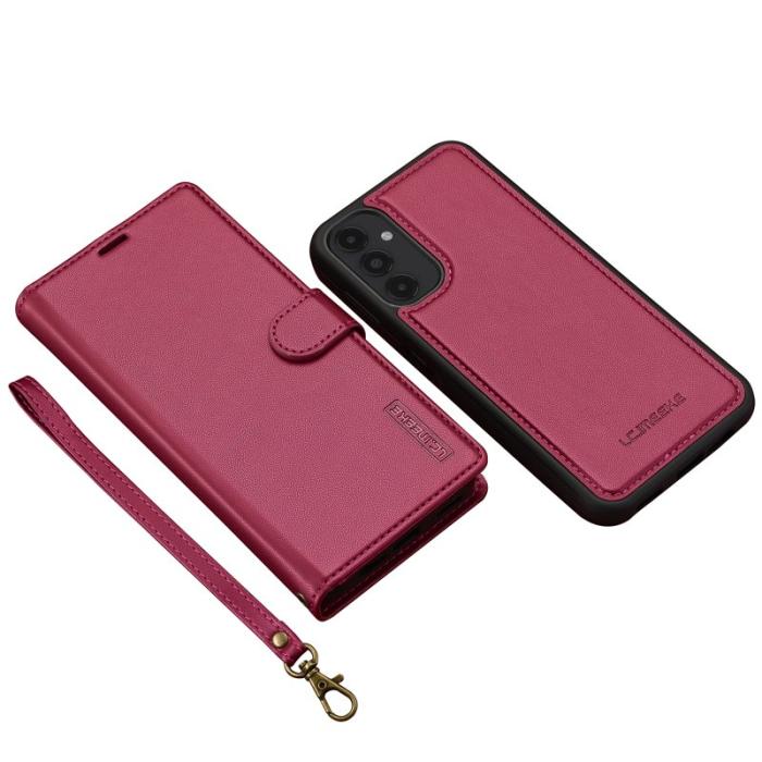 LC.imeeke - LC.IMEEKE L2 Series Samsung Galaxy A54 5G Fodral PU Läder - Röd
