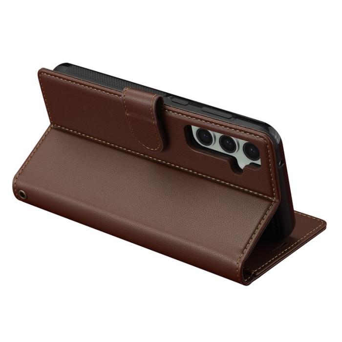 LC.imeeke - LC.IMEEKE L2 Series Samsung Galaxy A55 Fodral PU Läder - Brun