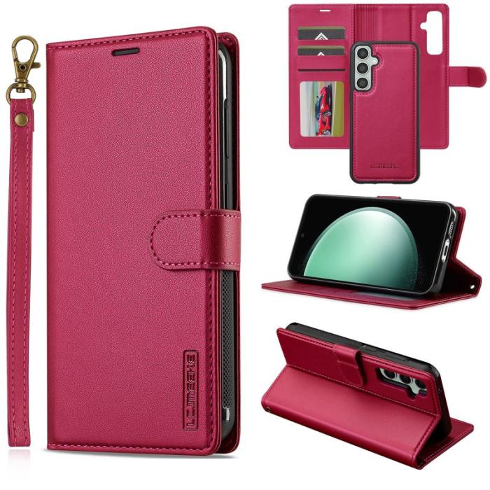 LC.imeeke - LC.IMEEKE L2 Series Samsung Galaxy A55 Fodral PU Läder - Röd