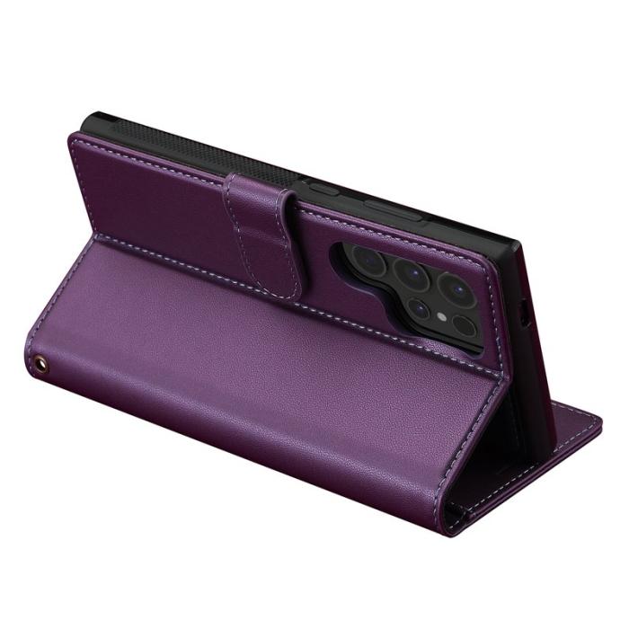 LC.imeeke - LC.IMEEKE L2 Series Samsung Galaxy S23 Ultra Fodral PU Läder - Lila