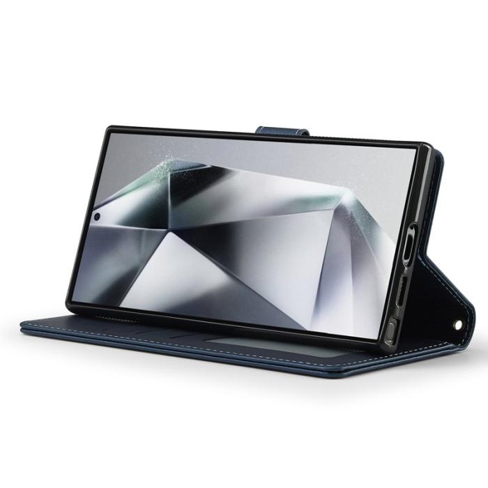 LC.imeeke - LC.IMEEKE L2 Series Samsung Galaxy S24 Ultra Fodral PU Läder - Blå