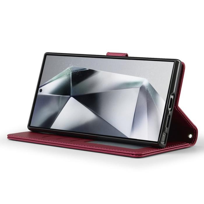 LC.imeeke - LC.IMEEKE L2 Series Samsung Galaxy S24 Ultra Fodral PU Läder - Röd