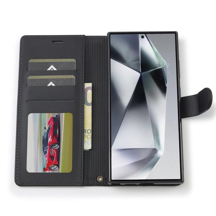 LC.imeeke - LC.IMEEKE L2 Series Samsung Galaxy S24 Ultra Fodral PU Läder - Svart