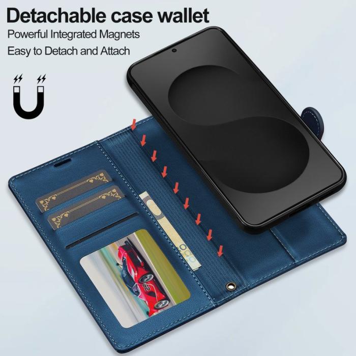 LC.imeeke - LC.IMEEKE L2 Series Samsung Galaxy S25 Edge Fodral PU Läder - Blå