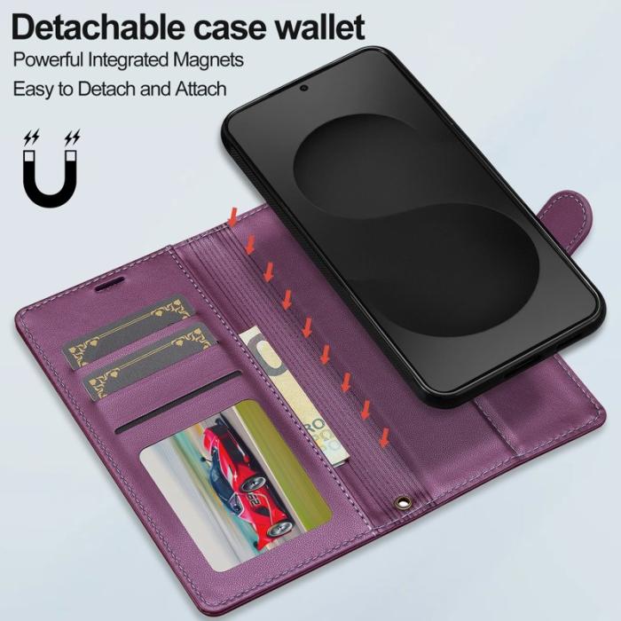 LC.imeeke - LC.IMEEKE L2 Series Samsung Galaxy S25 Edge Fodral PU Läder - Lila