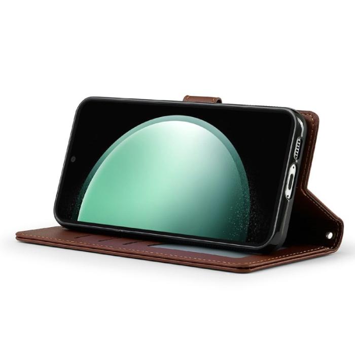 LC.imeeke - LC.IMEEKE L2 Series Samsung Galaxy S25 FE Fodral PU Läder - Brun