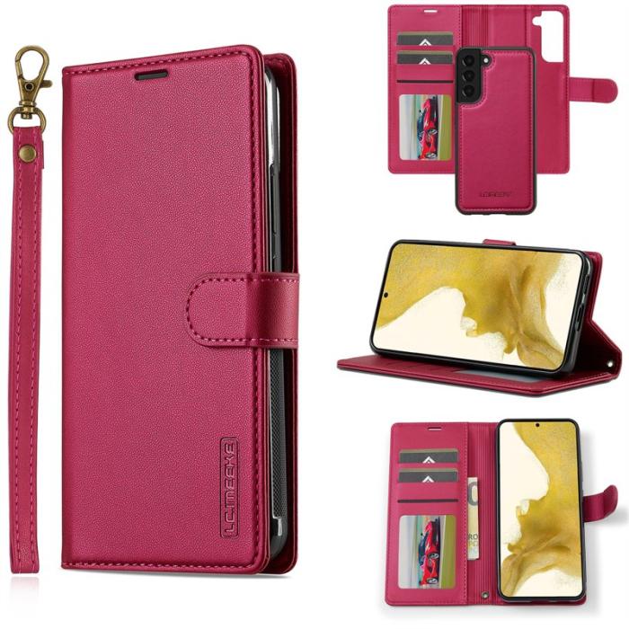 LC.imeeke - LC.IMEEKE L2 Series Samsung Galaxy S25+ Fodral PU Läder - Röd