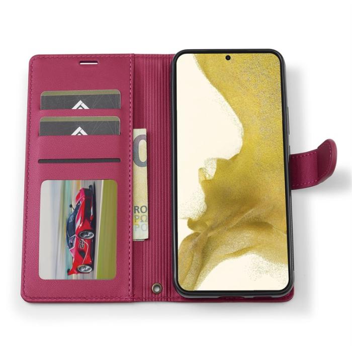 LC.imeeke - LC.IMEEKE L2 Series Samsung Galaxy S25+ Fodral PU Läder - Röd