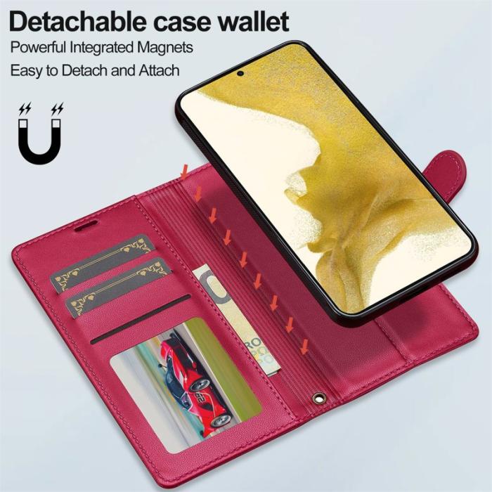 LC.imeeke - LC.IMEEKE L2 Series Samsung Galaxy S25+ Fodral PU Läder - Röd