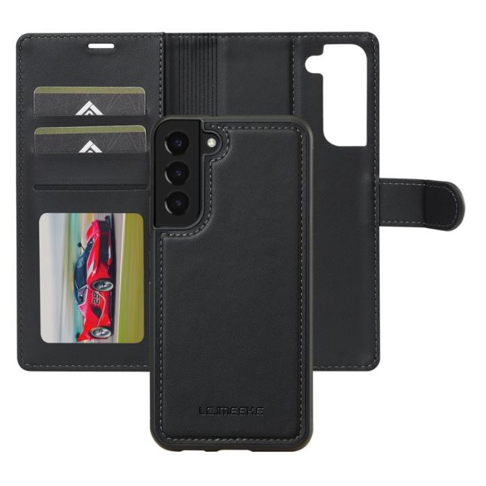 LC.imeeke - LC.IMEEKE L2 Series Samsung Galaxy S25 Fodral PU Läder - Svart