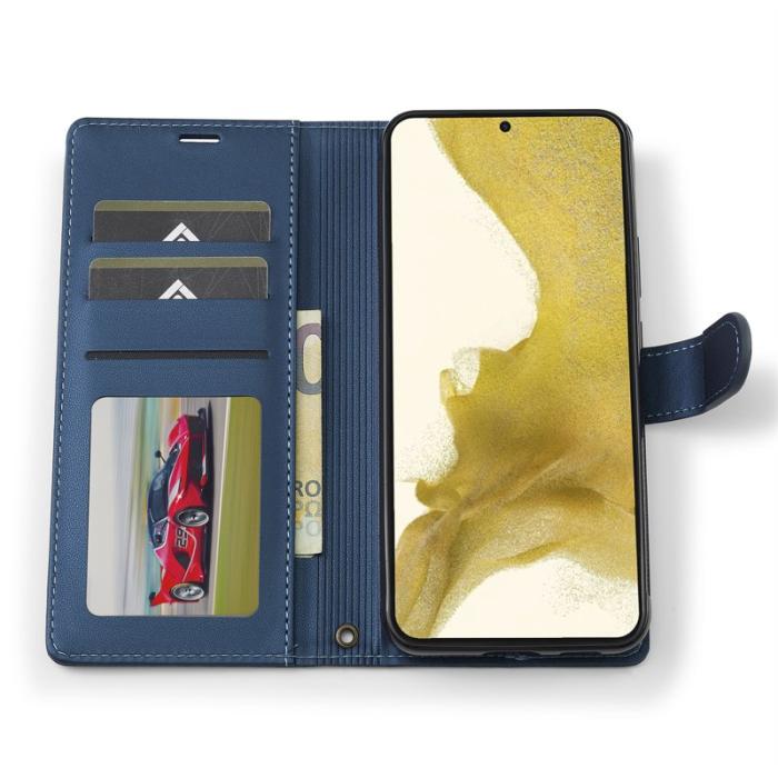 LC.imeeke - LC.IMEEKE L2 Series Samsung Galaxy S25+/S24+ Fodral PU Läder - Blå