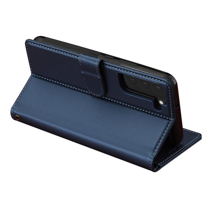 LC.imeeke - LC.IMEEKE L2 Series Samsung Galaxy S25+/S24+ Fodral PU Läder - Blå