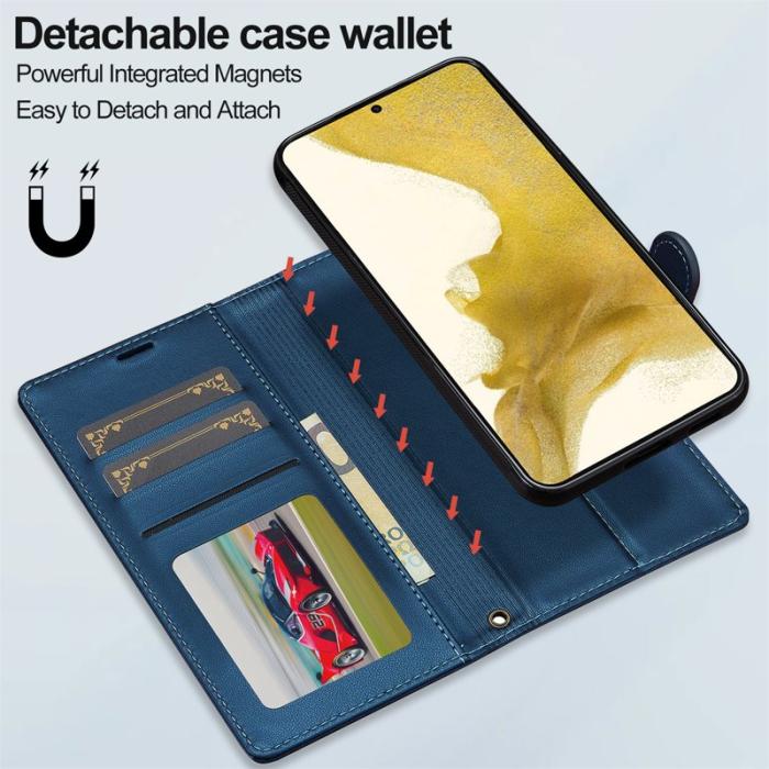 LC.imeeke - LC.IMEEKE L2 Series Samsung Galaxy S25+/S24+ Fodral PU Läder - Blå