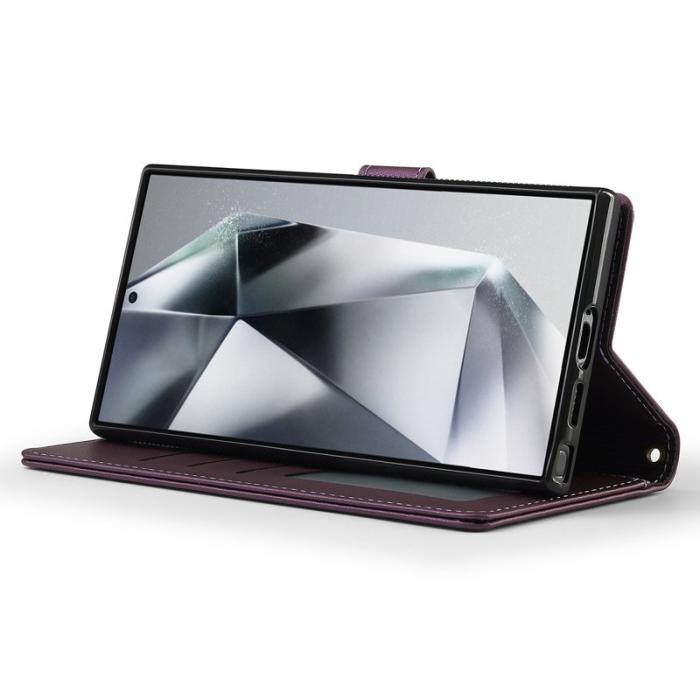 LC.imeeke - LC.IMEEKE L2 Series Samsung Galaxy S25 Ultra Fodral PU Läder - Brun