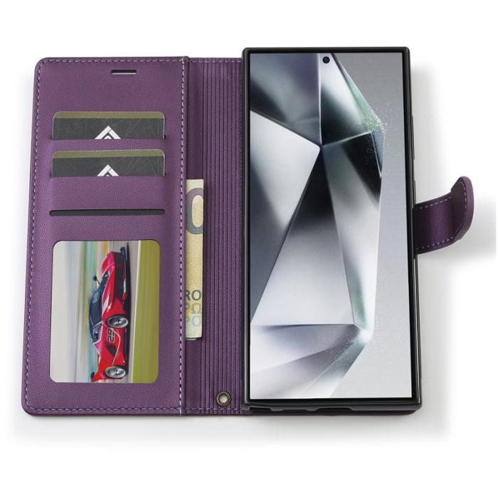 LC.imeeke - LC.IMEEKE L2 Series Samsung Galaxy S25 Ultra Fodral PU Läder - Lila