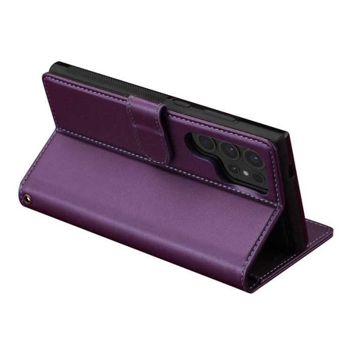 LC.imeeke - LC.IMEEKE L2 Series Samsung Galaxy S25 Ultra Fodral PU Läder - Lila