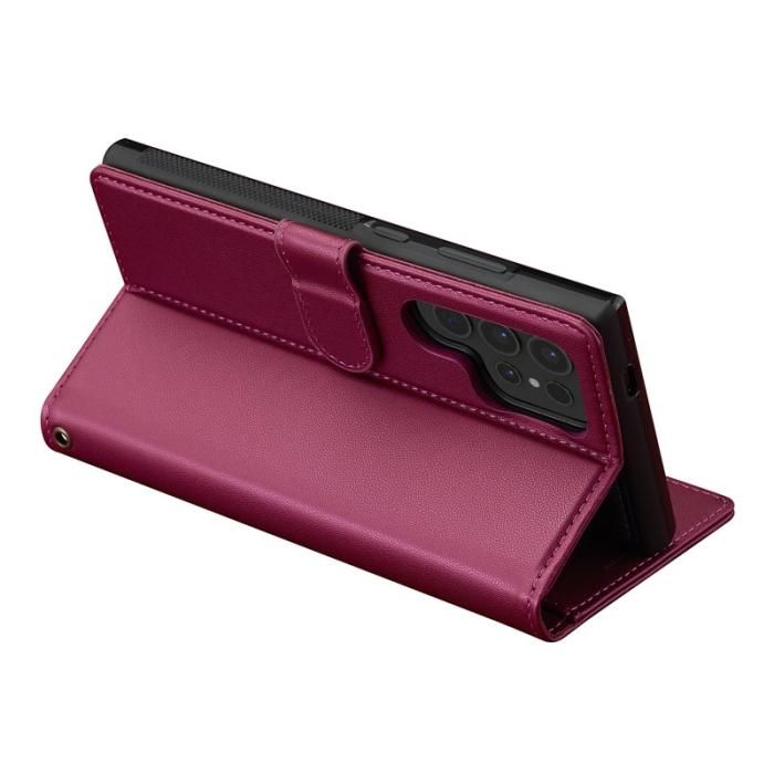 LC.imeeke - LC.IMEEKE L2 Series Samsung Galaxy S25 Ultra Fodral PU Läder - Röd