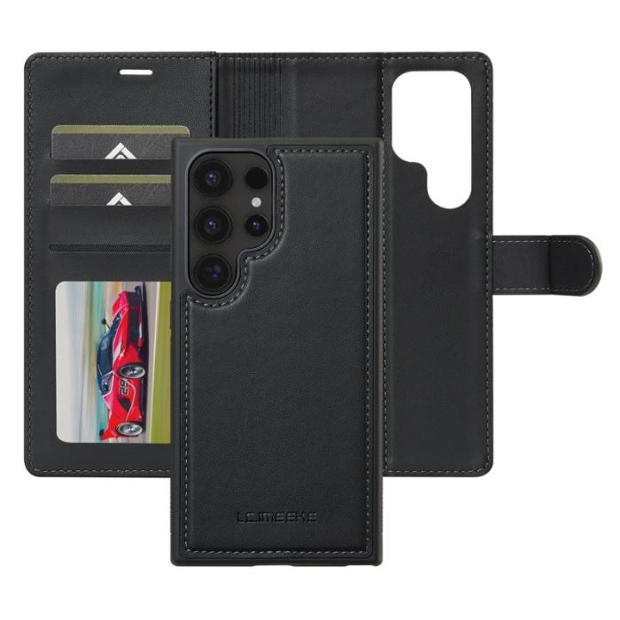 LC.imeeke - LC.IMEEKE L2 Series Samsung Galaxy S25 Ultra Fodral PU Läder - Svart