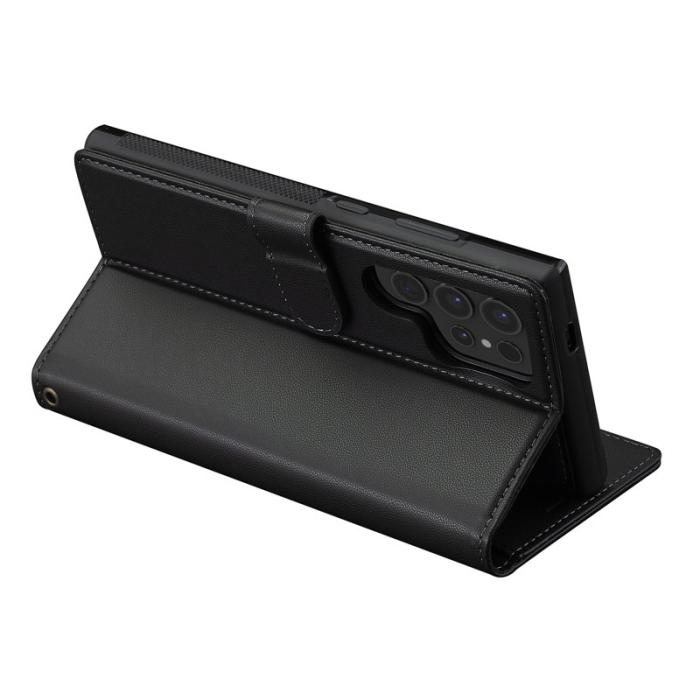 LC.imeeke - LC.IMEEKE L2 Series Samsung Galaxy S25 Ultra Fodral PU Läder - Svart