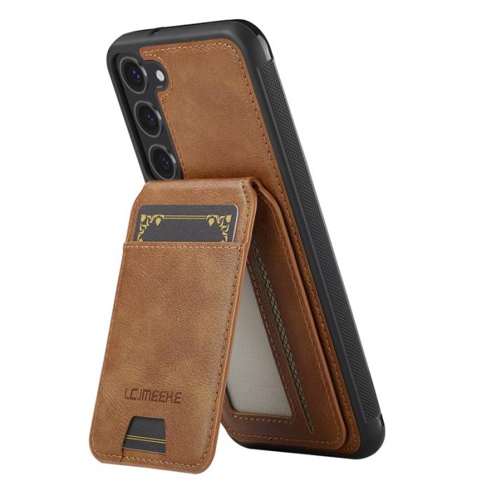 LC.imeeke - LC.IMEEKE L3 för Samsung Galaxy S23+ Fodral Äkta läder - Brun