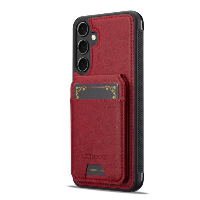 LC.imeeke - LC.IMEEKE L3 för Samsung Galaxy S25 Fodral Äkta läder - Röd