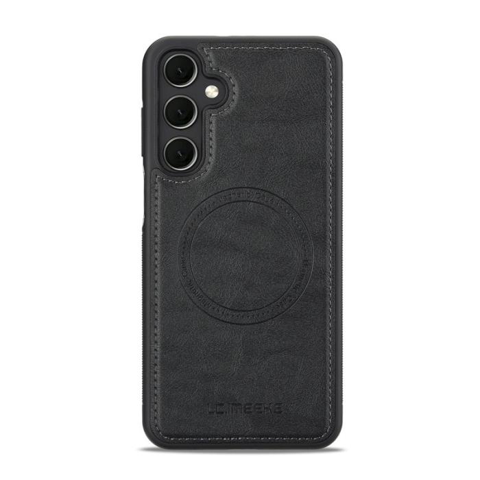 LC.imeeke - LC.IMEEKE L3 för Samsung Galaxy S25 Fodral Äkta läder - Svart