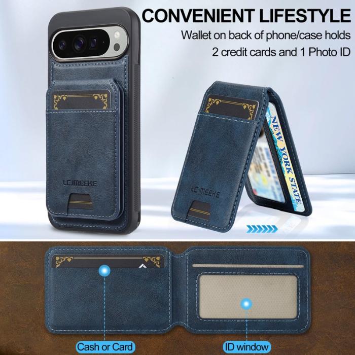 LC.imeeke - LC.IMEEKE L3 Fodral för Google Pixel 10 Pro - Äkta läder - Blå