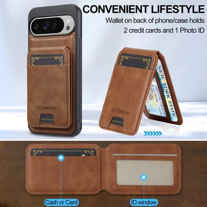 LC.imeeke - LC.IMEEKE L3 Fodral för Google Pixel 10 Pro - Äkta läder - Brun