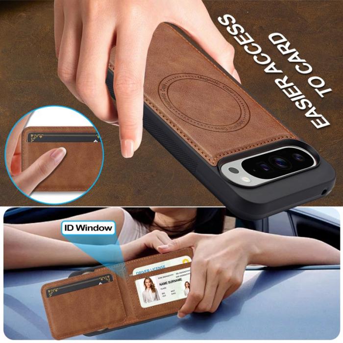 LC.imeeke - LC.IMEEKE L3 Fodral för Google Pixel 10 Pro - Äkta läder - Brun