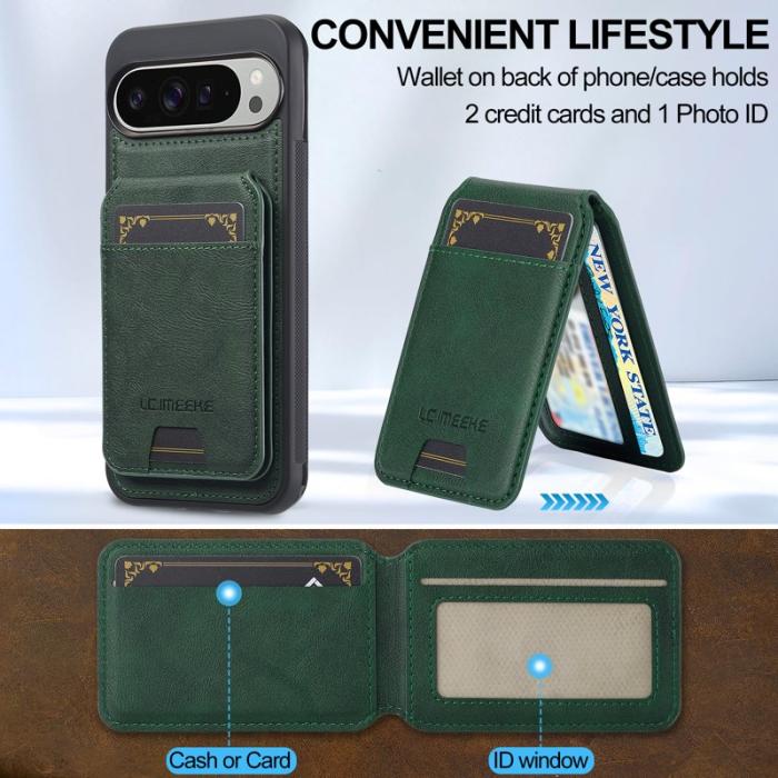 LC.imeeke - LC.IMEEKE L3 Fodral för Google Pixel 10 Pro - Äkta läder - Grön