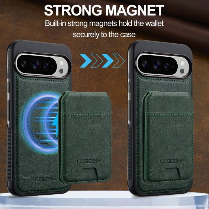 LC.imeeke - LC.IMEEKE L3 Fodral för Google Pixel 10 Pro - Äkta läder - Grön