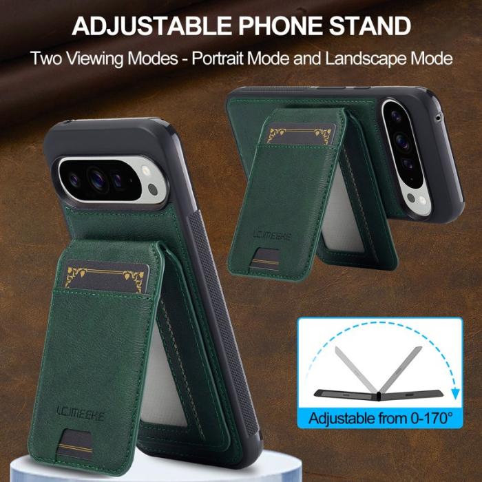 LC.imeeke - LC.IMEEKE L3 Fodral för Google Pixel 10 Pro - Äkta läder - Grön