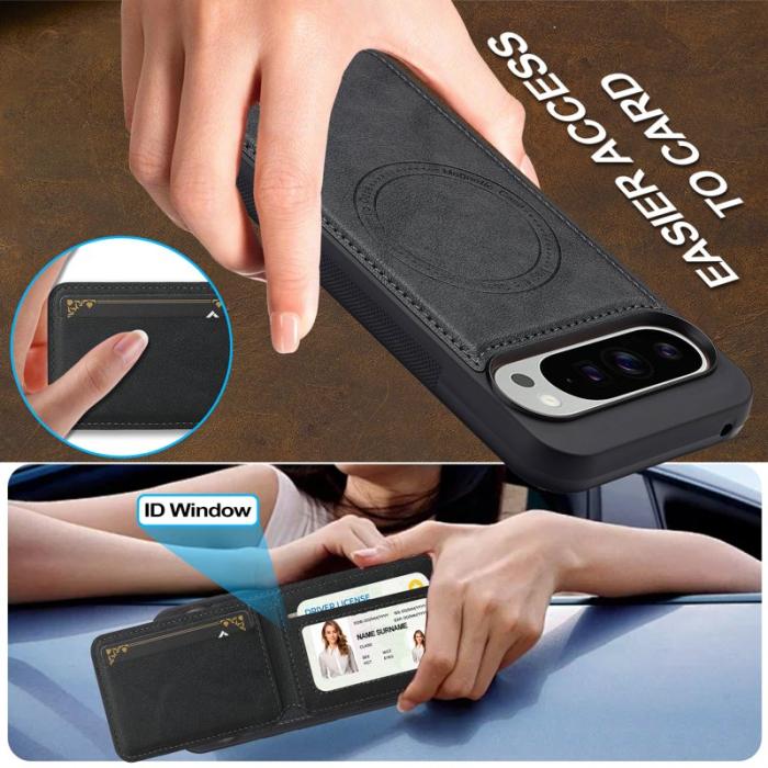 LC.imeeke - LC.IMEEKE L3 Fodral för Google Pixel 10 Pro - Äkta läder - Svart