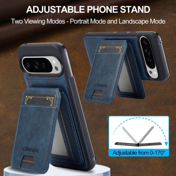 LC.imeeke - LC.IMEEKE L3 Google Pixel 10 Pro XL Fodral - Äkta läder - Blå