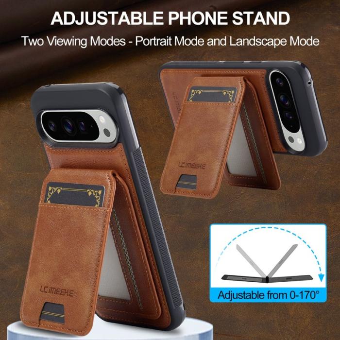 LC.imeeke - LC.IMEEKE L3 Google Pixel 10 Pro XL Fodral Äkta läder - Brun