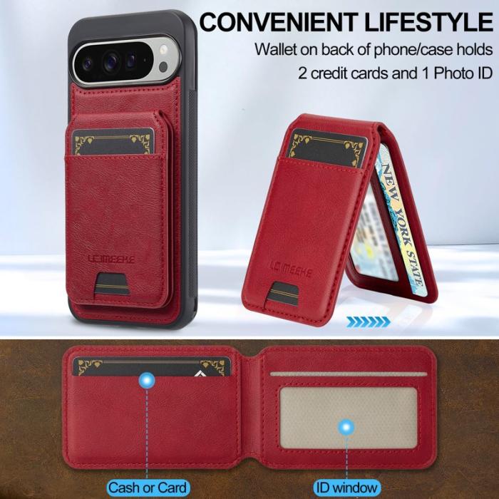 LC.imeeke - LC.IMEEKE L3 Google Pixel 10 Pro XL Fodral Äkta läder - Röd