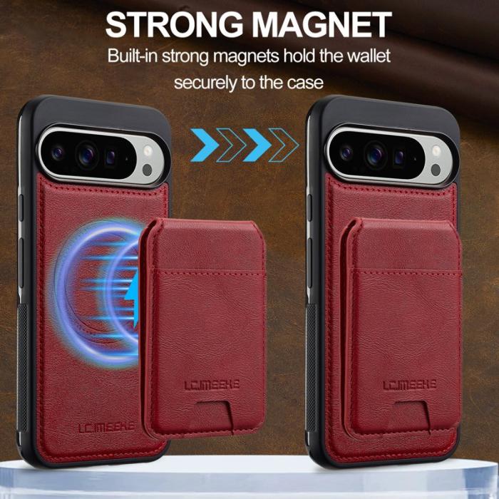 LC.imeeke - LC.IMEEKE L3 Google Pixel 10 Pro XL Fodral Äkta läder - Röd