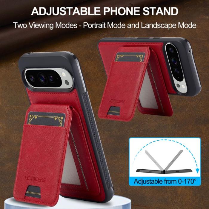 LC.imeeke - LC.IMEEKE L3 Google Pixel 10 Pro XL Fodral Äkta läder - Röd