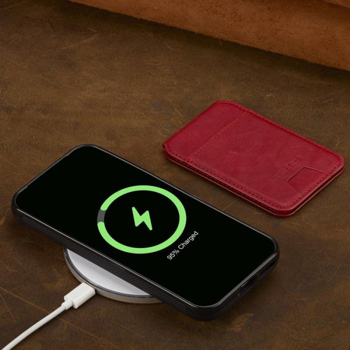 LC.imeeke - LC.IMEEKE L3 Google Pixel 9a Fodral Äkta läder - Röd