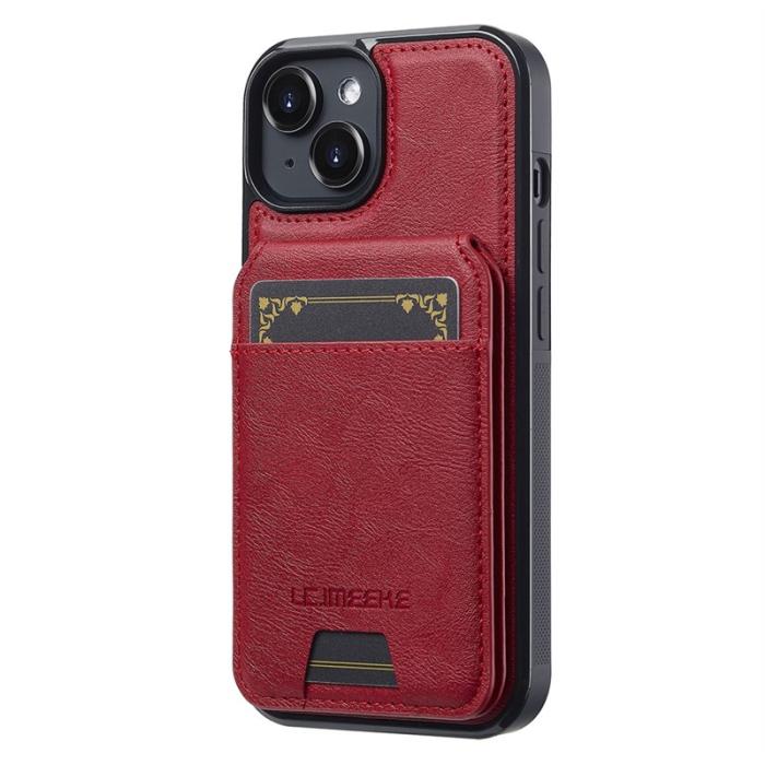 LC.imeeke - LC.IMEEKE L3 iPhone 13 Fodral Magnetiskt Läder - Röd
